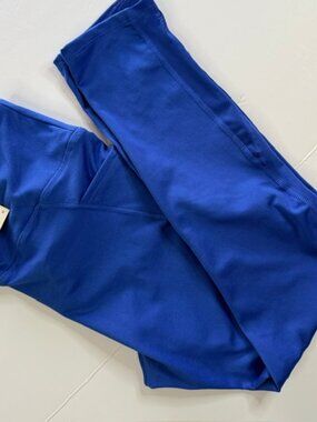 So High Rise Leggings Sporty Angled Mesh 7/8 Xander Blue Size M